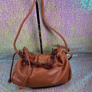 XOXO Brown Leather Shoulder Bag